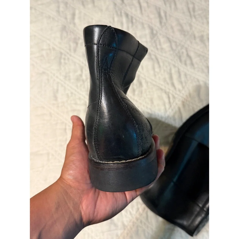 Timberland Colrain Mens Black Leather Side Zip Ankle Boots Made in Italy 12M